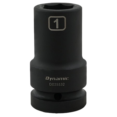 Dynamic 1" Drive Deep Socket, Black Phosphate, Tools 1" X 1" Drive, 6 Point Deep Length D025532